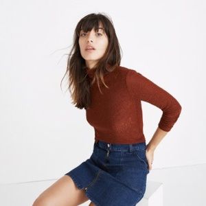 Madewell Whisper Cotton Turtleneck sz L red